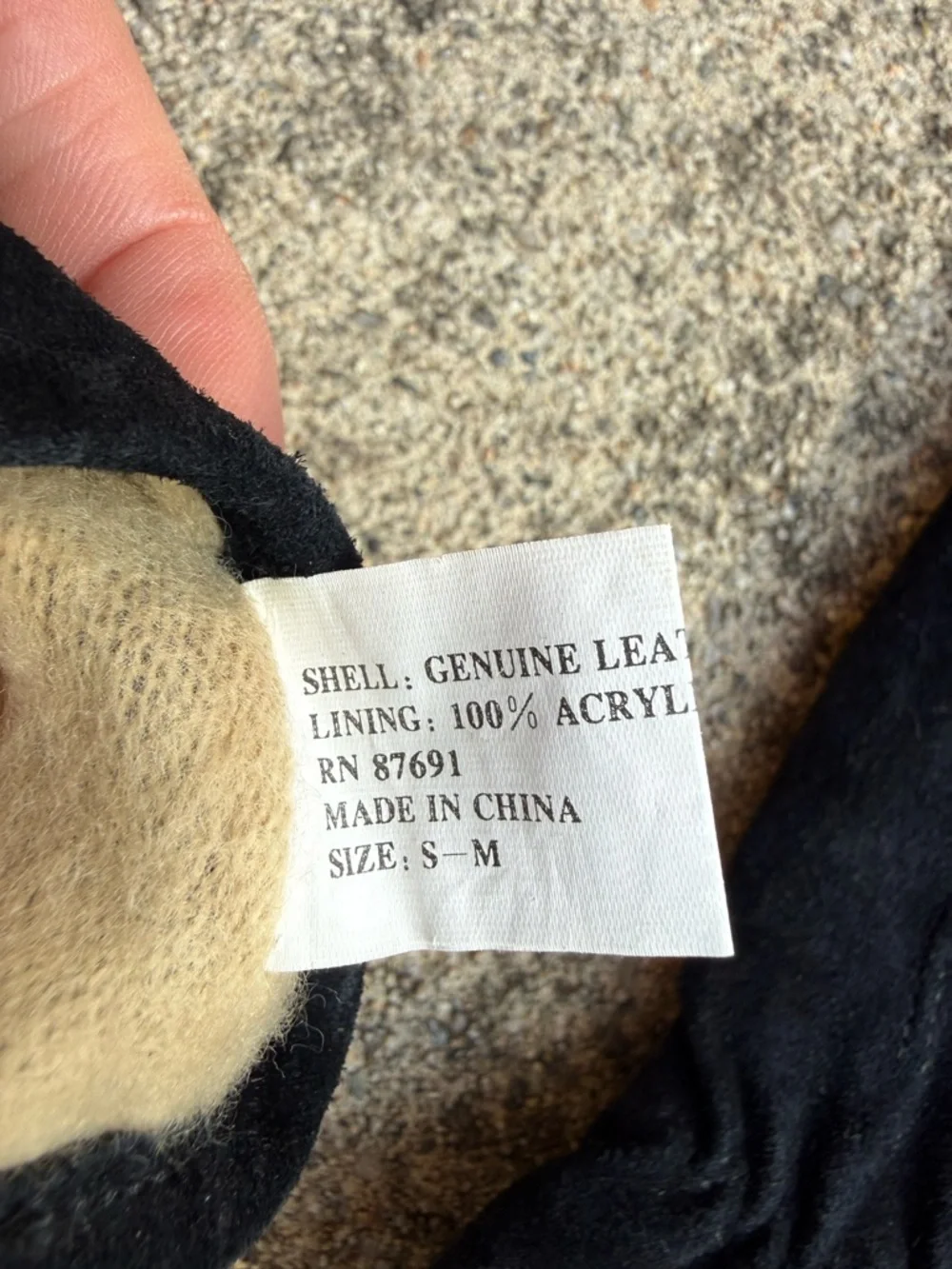 Black Suede Leather Gloves Women’s Size S M Fleece Lined Winter Classic